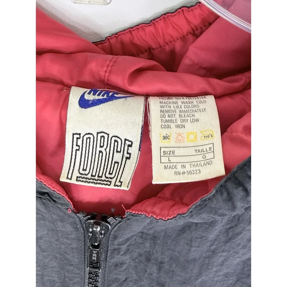 Vintage 90s Nike Force Long Coat Windbreaker Jacket RARE Hip Hop Baggy Mens L